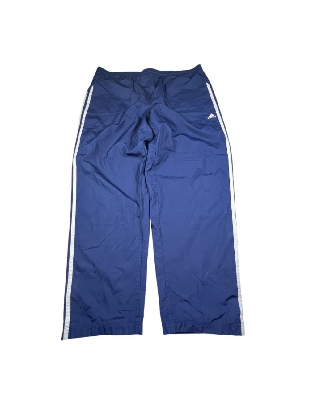 Vintage Y2K Adidas Mens Blue White Striped Baggy Track Sweatpants Size XL